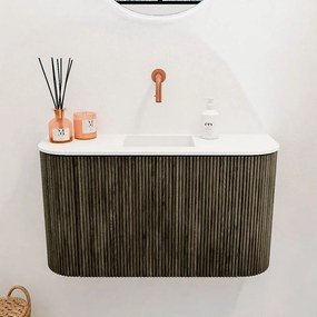 Mondiaz Joya 75cm toiletmeubel ronding links/rechts shadow met wastafel faye midden zonder kraangat talc