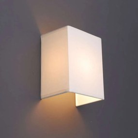 Landelijke wandlamp wit met stoffen kap - Vete Design, Modern E27 Binnenverlichting Lamp
