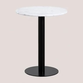 Ronde Barkruk Ø60 Cm In Rocher Marmer Wit Marmer Guangxi & Zwart - Sklum