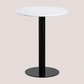 Ronde Barkruk Ø60 Cm In Rocher Marmer Zwart & Wit Marmer Guangxi - Sklum