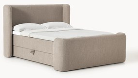 Bouclé boxspring bed Perla met opbergruimte