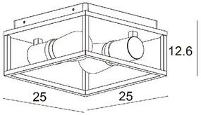 Lucide Carlyn plafondlamp 25cm 6W zwart