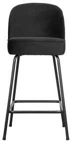 BePureHome Vogue Fluwelen Barstoel Zwart 65 Cm