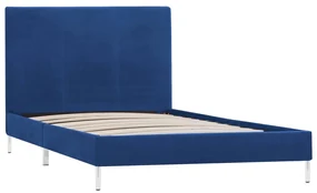 vidaXL Bedframe stof blauw 90x200 cm