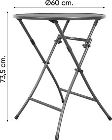 Inklapbare balkonset 3-delig strekmetaal - Antraciet