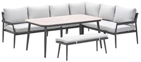 Garden Impressions Tineo lounge dining set 6-delig - donker grijs