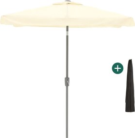 Parasol Shadowline Aruba | Inclusief hoes | Rechthoekig | 210x150cm | Met draaihendel | Wit | Kees Smit Tuinmeubelen