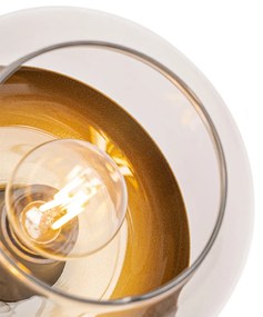 Design Spot / Opbouwspot / Plafondspot zwart met goud en smoke glas - Kyan Design E14 rond Binnenverlichting Lamp