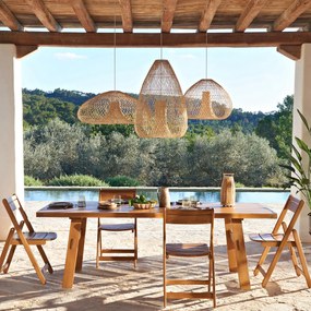 Hanglamp in gevlochten rotan, Titou