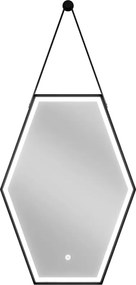 Mexen Orla verlicht badkamer spiegel 50 x 70 cm, LED 6000K, anti-condens, zwarte rand - 9815-050-070-611-70