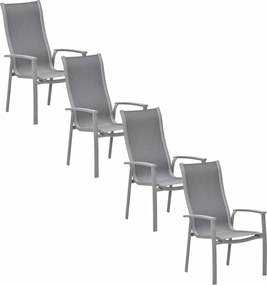 Garden Impressions Hilly tuinstoel stapelbaar taupe - 4 stuks
