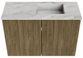 Mondiaz Joya DLux 60cm toiletmeubel dusk met wastafel faye rechts 1 kraangat glace