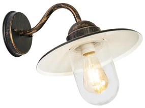 Landelijke buiten wandlamp antiek goud IP44 - Kansas