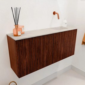 Mondiaz Joya DLux 90cm toiletmeubel ruby met wastafel faye rechts zonder kraangat ostra
