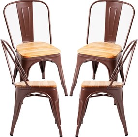 Set 4 Torix Natuurlijk Houten Stoelen