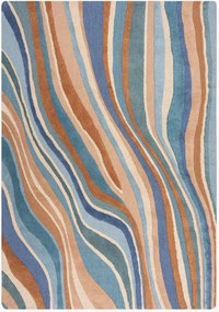Handgetuft hoog-laag wollen vloerkleed Abstract Flow