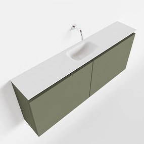 Mondiaz Ture 120cm toiletmeubel army met wastafel talc midden geen kraangat