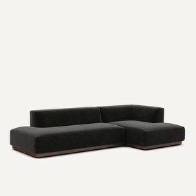 Rechter hoekbank XL in chenille fluweel, Jacopo