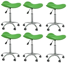 vidaXL Eetkamerstoelen draaibaar 6 st kunstleer groen