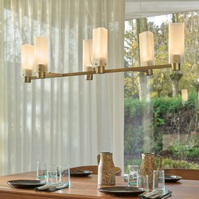 Hanglamp van glas en staal, Strozzi, ontwerp Emmanuel Gallina