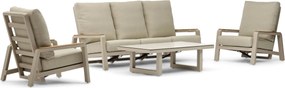 Stoel en Bank Loungeset 5 personen Aluminium Zand/Beige  Osmen Manly