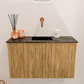Mondiaz Joya DLux 70cm toiletmeubel oak met wastafel faye midden zonder kraangat lava