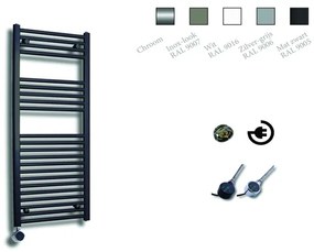 Sanicare Elektrische Design Radiator - 111.8 x 45 cm - 596 Watt - thermostaat chroom linksonder - mat zwart HRLEC 451118/A