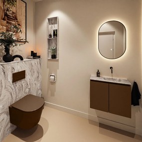 Mondiaz Ture DLux toiletmeubel 60cm rust met wastafel glace rechts zonder kraangat