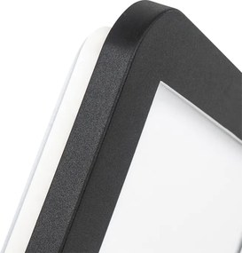 Plafonnière zwart 22,5 cm vierkant incl. LED 3-staps dimbaar IP44 - Steve