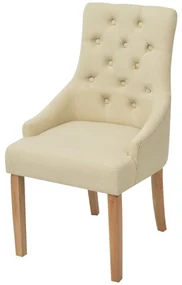 vidaXL Eetkamerstoelen 4 st stof crème