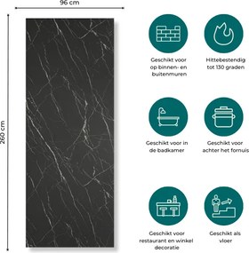 SPC Marmer Wandpaneel MAT Nero 260x96x0.3cm | Badkamer Wandpanelen