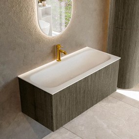 Mondiaz Kurve 100cm badmeubel shadow met 1 lade en wastafel big medium midden 1 kraangat