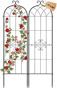VEVOR Klimrek, 180x52,5 cm, 2-pack, Metalen klimrek met poedercoating en vergrendelingsmechanisme, klimsteun, tuinrek, plantensteun voor bloemen, groenten en rozen