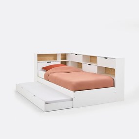 Bed met lade, opberging en lattenbodem Yann