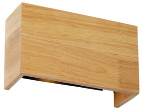 Landelijke wandlamp eiken hout 2-lichts - Otan