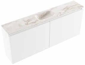 Mondiaz Ture DLux toiletmeubel 120cm talc met wastafel frappe midden zonder kraangat