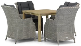 Tuinset 4 personen 90 cm Wicker Grijs Garden Collections Aberdeen/Weston