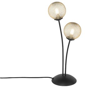 Moderne tafellamp zwart met goud 2-lichts - Athens Wire Landelijk G9 Binnenverlichting Lamp