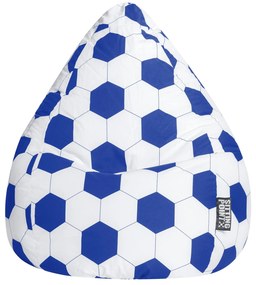 Zitzak Voetbal XL - Blauw/Wit