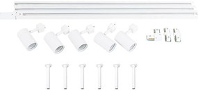 Modern hangend railsysteem met 5 Spot / Opbouwspot / Plafondspots wit 1-fase - Iconic Jeana GU10 Scandinavisch rond Binnenverlichting Lamp