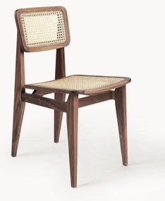 Houten stoel C-Chair van walnoothout met Weens vlechtwerk