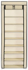 vidaXL Schoenenkast met hoes 57x29x162 cm stof crème
