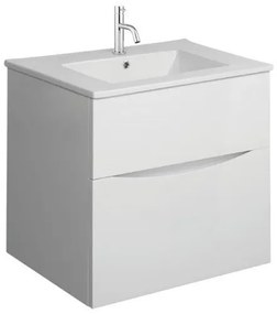 Crosswater Glide II Wastafelonderkast - 50x45x52cm - 2 lades - greeploos - glans wit GL5000D2WG