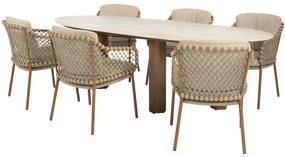 Estate Martinique dining tuinset 240x105xH75 cm 7 delig keramiek amber 4 Seasons Outdoor