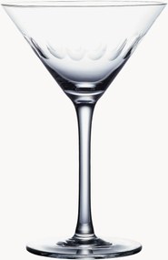 Mondgeblazen kristallen martini glazen Lens, 2-delig