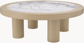 Ronde houten salontafel Presedio met marmeren blad