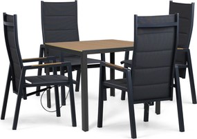Tuinset 4 personen 909 cm Aluminium Grijs Lifestyle Garden Furniture Essence/Creta