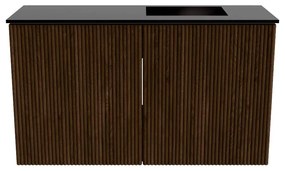 Mondiaz Joya 70cm toiletmeubel walnut met wastafel faye rechts zonder kraangat urban