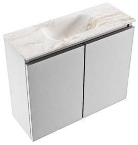 Mondiaz Ture DLux toiletmeubel 60cm plata met wastafel frappe midden zonder kraangat