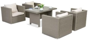 Roma Premium 4 Garden Point lichtgrijs technorattan tuinmeubelen